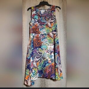 Papillon Blanc Multicolor Paisley Midi Dress
